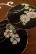 Photo8: P0731W Antique Japanese kimono Dark Dark Red KOMON dyed for women / Silk. Chrysanthemum, Fringed pink pattern (Grade C) (8)