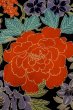 Photo5: P0731X Antique Japanese kimono Black JUBAN undergarment for women / Silk. Flower, Lightweight silk crepe fabric. Discolored all over. (Grade C) (5)