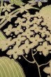 Photo8: P0731X Antique Japanese kimono Black JUBAN undergarment for women / Silk. Flower, Lightweight silk crepe fabric. Discolored all over. (Grade C) (8)