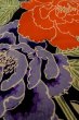 Photo9: P0731X Antique Japanese kimono Black JUBAN undergarment for women / Silk. Flower, Lightweight silk crepe fabric. Discolored all over. (Grade C) (9)