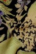 Photo11: P0731X Antique Japanese kimono Black JUBAN undergarment for women / Silk. Flower, Lightweight silk crepe fabric. Discolored all over. (Grade C) (11)