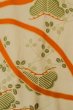 Photo4: P0731Y Antique Japanese kimono Pale Beige JUBAN undergarment for women / Silk. HAGI flower, Lightweight silk crepe fabric. More damages. Aging deterioration. The thread is partially loose. (Grade D) (4)