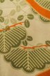 Photo5: P0731Y Antique Japanese kimono Pale Beige JUBAN undergarment for women / Silk. HAGI flower, Lightweight silk crepe fabric. More damages. Aging deterioration. The thread is partially loose. (Grade D) (5)