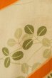 Photo7: P0731Y Antique Japanese kimono Pale Beige JUBAN undergarment for women / Silk. HAGI flower, Lightweight silk crepe fabric. More damages. Aging deterioration. The thread is partially loose. (Grade D) (7)