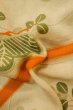Photo12: P0731Y Antique Japanese kimono Pale Beige JUBAN undergarment for women / Silk. HAGI flower, Lightweight silk crepe fabric. More damages. Aging deterioration. The thread is partially loose. (Grade D) (12)
