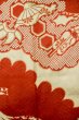 Photo3: P0731Z Antique Japanese kimono Light Ivory JUBAN undergarment for women / Silk. Pine tree/branch/needle (Grade C) (3)