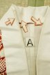Photo14: P0731Z Antique Japanese kimono Light Ivory JUBAN undergarment for women / Silk. Pine tree/branch/needle (Grade C) (14)