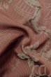 Photo12: P0801A Antique Japanese kimono Dark Red ORI woven for women / Silk. Flower (Grade C) (12)