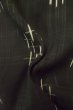 Photo11: P0801C Antique Japanese kimono Black HITOE unlined for women / Silk. Parallel Cross (Grade D) (11)