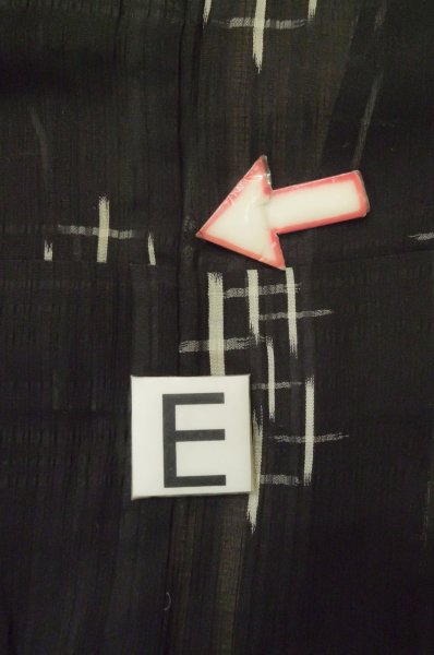 Photo17: P0801C Antique Japanese kimono Black HITOE unlined for women / Silk. Parallel Cross (Grade D) (17)