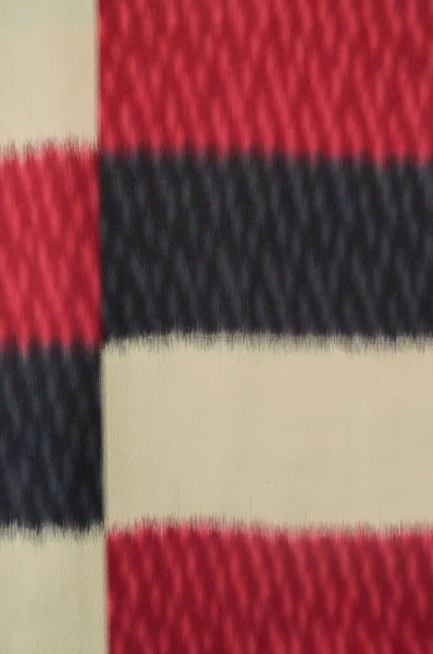 Photo4: P0801D Antique Japanese kimono Multi Color ORI woven for women / Silk. Plaid Checks (Grade B) (4)