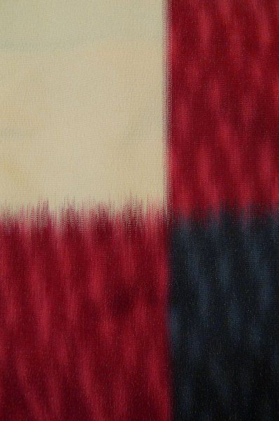 Photo6: P0801D Antique Japanese kimono Multi Color ORI woven for women / Silk. Plaid Checks (Grade B) (6)