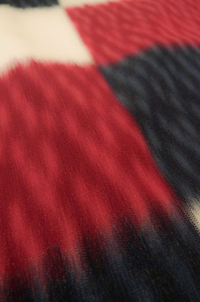 Photo9: P0801D Antique Japanese kimono Multi Color ORI woven for women / Silk. Plaid Checks (Grade B) (9)