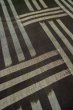 Photo10: Mint P0801E Vintage Japanese kimono Black TSUMUGI pongee for women / Silk. Plaid Checks (Grade A) (10)