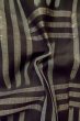 Photo11: Mint P0801E Vintage Japanese kimono Black TSUMUGI pongee for women / Silk. Plaid Checks (Grade A) (11)