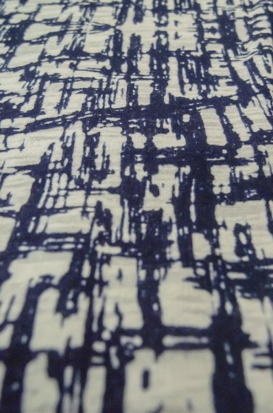 Photo9: P0801F Vintage Japanese kimono Indigo Blue YUKATA summer(made in Japan) for women / Cotton. Plaid Checks (Grade B) (9)