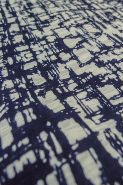 Photo10: P0801F Vintage Japanese kimono Indigo Blue YUKATA summer(made in Japan) for women / Cotton. Plaid Checks (Grade B) (10)
