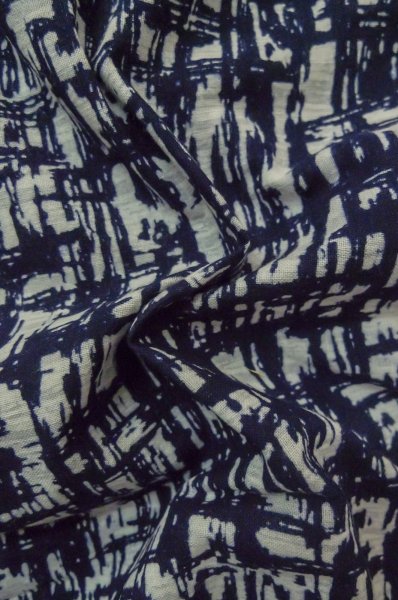 Photo12: P0801F Vintage Japanese kimono Indigo Blue YUKATA summer(made in Japan) for women / Cotton. Plaid Checks (Grade B) (12)