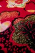 Photo14: P0818A Used Japanese kimono Dark Red Kimono for Girls for women / Synthetic. SAKURA cherry blossom (Grade C) (14)