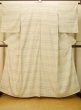 Photo1: P0818B Vintage Japanese kimono Ivory ORI woven for women / Silk. Geometrical pattern (Grade B) (1)