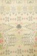Photo5: P0818B Vintage Japanese kimono Ivory ORI woven for women / Silk. Geometrical pattern (Grade B) (5)