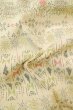 Photo12: P0818B Vintage Japanese kimono Ivory ORI woven for women / Silk. Geometrical pattern (Grade B) (12)