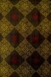 Photo4: P0818C Vintage Japanese kimono Dark Brown ORI woven for women / Silk. Diamond-shaped flowers (Grade B) (4)