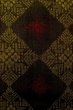 Photo7: P0818C Vintage Japanese kimono Dark Brown ORI woven for women / Silk. Diamond-shaped flowers (Grade B) (7)
