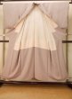 Photo2: P0818D Vintage Japanese kimono Pale Grayish Wisteria IROMUJI plain colored for women / Silk. (Grade B) (2)