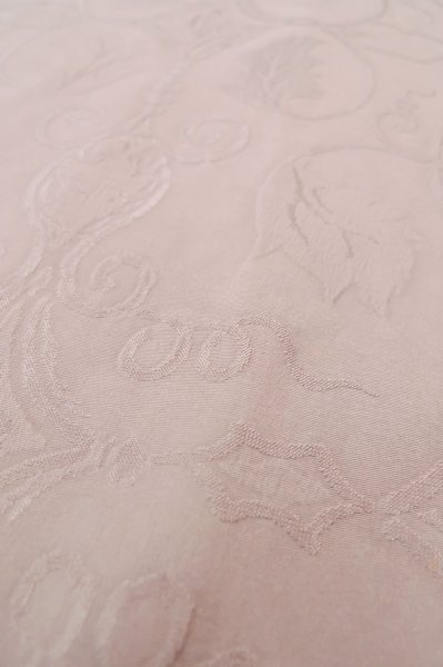 Photo9: P0818D Vintage Japanese kimono Pale Grayish Wisteria IROMUJI plain colored for women / Silk. (Grade B) (9)