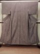 Photo1: P0818E Vintage Japanese kimono Grayish Wisteria IROMUJI plain colored for women / Silk., Base woven pattern: grapes. (Grade C) (1)