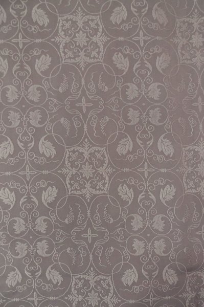 Photo4: P0818E Vintage Japanese kimono Grayish Wisteria IROMUJI plain colored for women / Silk., Base woven pattern: grapes. (Grade C) (4)