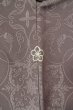 Photo5: P0818E Vintage Japanese kimono Grayish Wisteria IROMUJI plain colored for women / Silk., Base woven pattern: grapes. (Grade C) (5)