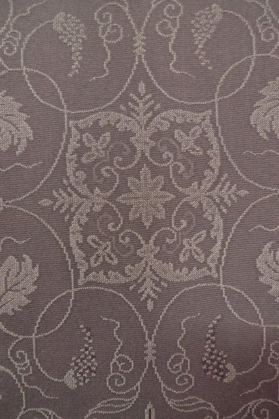 Photo6: P0818E Vintage Japanese kimono Grayish Wisteria IROMUJI plain colored for women / Silk., Base woven pattern: grapes. (Grade C) (6)