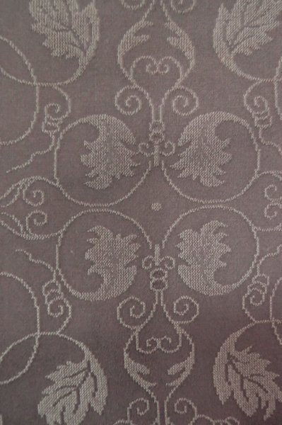 Photo8: P0818E Vintage Japanese kimono Grayish Wisteria IROMUJI plain colored for women / Silk., Base woven pattern: grapes. (Grade C) (8)