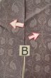 Photo16: P0818E Vintage Japanese kimono Grayish Wisteria IROMUJI plain colored for women / Silk., Base woven pattern: grapes. (Grade C) (16)