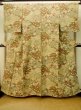 Photo1: Mint P0818F Vintage Japanese kimono Grayish Beige KOMON dyed for women / Silk. Flower (Grade A) (1)