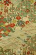 Photo3: Mint P0818F Vintage Japanese kimono Grayish Beige KOMON dyed for women / Silk. Flower (Grade A) (3)