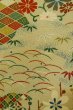 Photo7: Mint P0818F Vintage Japanese kimono Grayish Beige KOMON dyed for women / Silk. Flower (Grade A) (7)