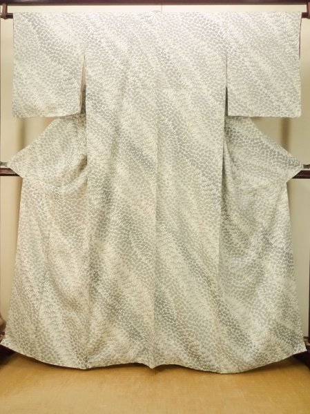 Photo1: Mint P0818G Vintage Japanese kimono White KOMON dyed for women / Silk. UME plum bloom (Grade A) (1)