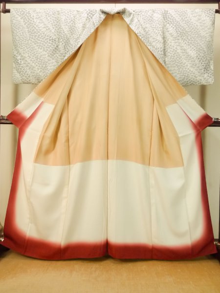 Photo2: Mint P0818G Vintage Japanese kimono White KOMON dyed for women / Silk. UME plum bloom (Grade A) (2)