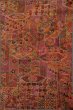Photo3: Mint P0818H Vintage Japanese kimono Dark Dark Red TSUMUGI pongee for women / Silk. Chrysanthemum, Shell box pattern (Grade A) (3)