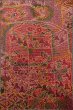 Photo5: Mint P0818H Vintage Japanese kimono Dark Dark Red TSUMUGI pongee for women / Silk. Chrysanthemum, Shell box pattern (Grade A) (5)