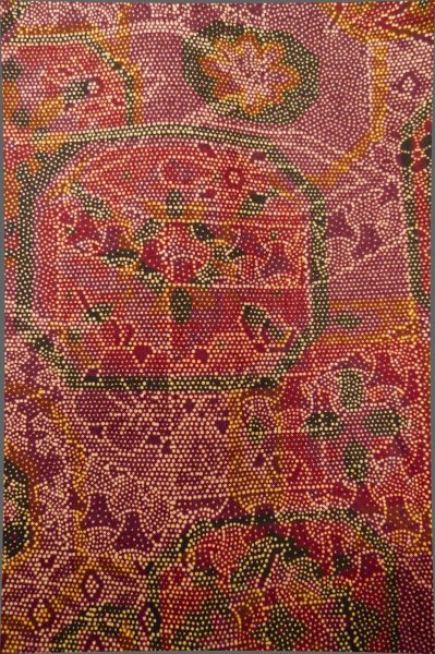 Photo5: Mint P0818H Vintage Japanese kimono Dark Dark Red TSUMUGI pongee for women / Silk. Chrysanthemum, Shell box pattern (Grade A) (5)