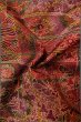 Photo11: Mint P0818H Vintage Japanese kimono Dark Dark Red TSUMUGI pongee for women / Silk. Chrysanthemum, Shell box pattern (Grade A) (11)