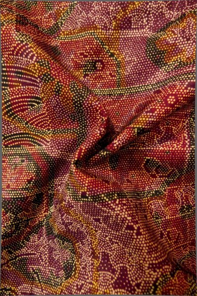 Photo11: Mint P0818H Vintage Japanese kimono Dark Dark Red TSUMUGI pongee for women / Silk. Chrysanthemum, Shell box pattern (Grade A) (11)