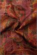 Photo12: Mint P0818H Vintage Japanese kimono Dark Dark Red TSUMUGI pongee for women / Silk. Chrysanthemum, Shell box pattern (Grade A) (12)