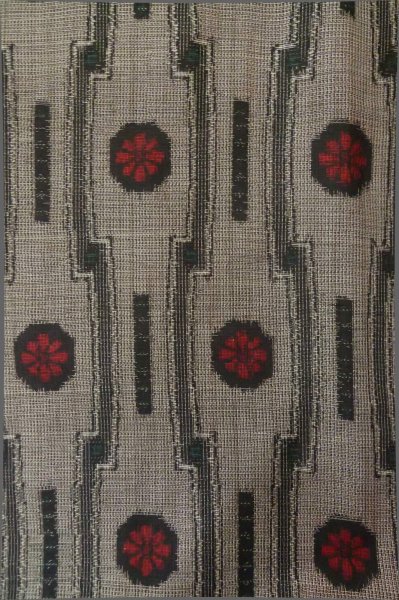 Photo4: P0818I Vintage Japanese kimono Gray TSUMUGI pongee for women / Silk. Chrysanthemum (Grade B) (4)