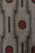 Photo7: P0818I Vintage Japanese kimono Gray TSUMUGI pongee for women / Silk. Chrysanthemum (Grade B) (7)