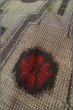 Photo8: P0818I Vintage Japanese kimono Gray TSUMUGI pongee for women / Silk. Chrysanthemum (Grade B) (8)